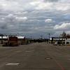 The beer tent street at the end of the first week of construction